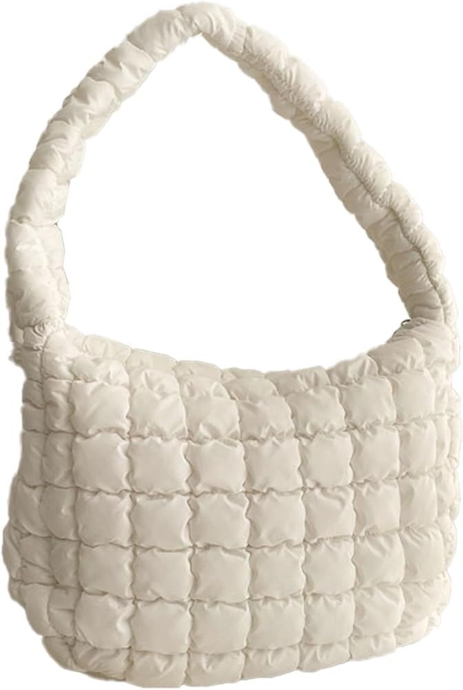 Quilted Puffer Tote Bags for Women Lightweight Quilted Padding Shoulder Bag Satchel Handbag Zip P... | Amazon (US)