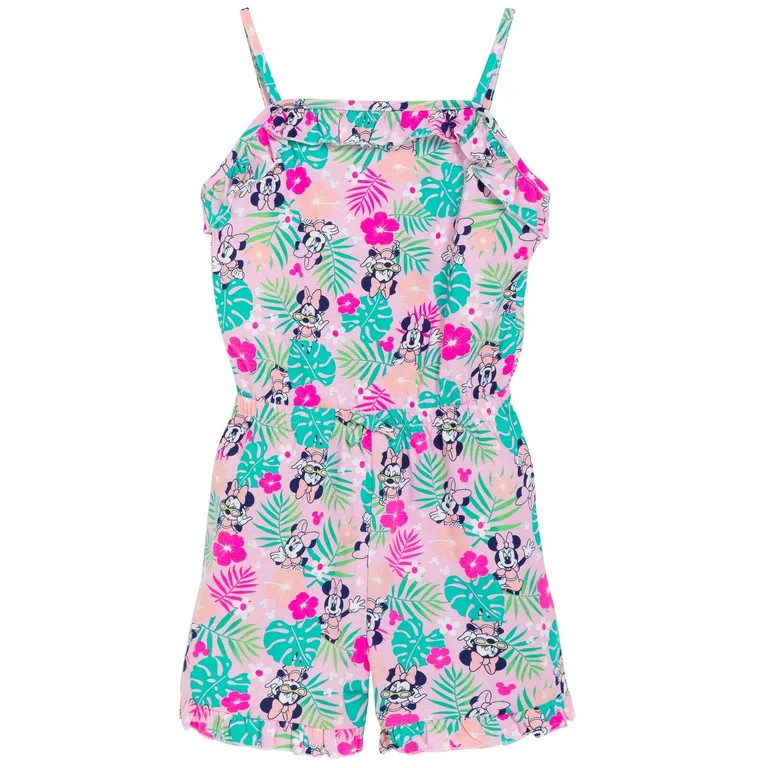 Disney Minnie Mouse Toddler Girls Sleeveless Romper Toddler to Little Kid - Walmart.com | Walmart (US)
