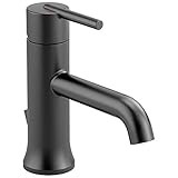Delta Faucet Trinsic Matte Black Bathroom Faucet, Single Hole Bathroom Faucet, Single Handle Bathroo | Amazon (US)