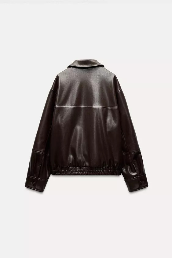 FAUX LEATHER BOMBER JACKET | Zara US