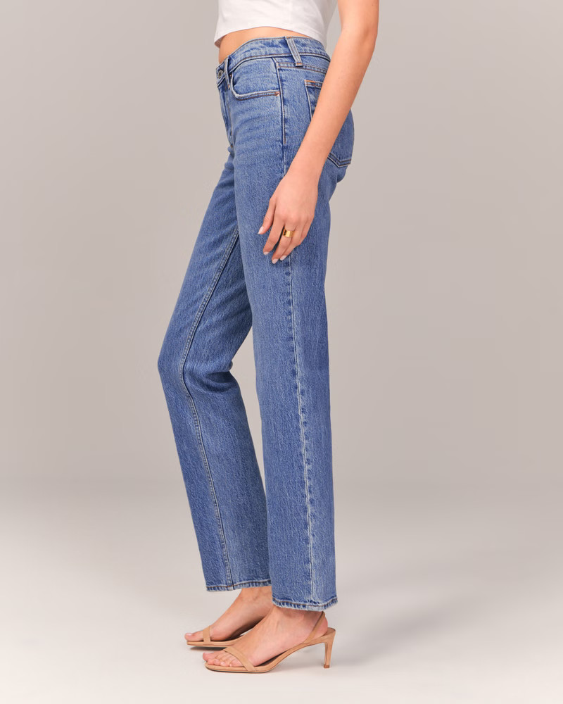 Women's Mid Rise Straight Jean | Women's Bottoms | Abercrombie.com | Abercrombie & Fitch (US)