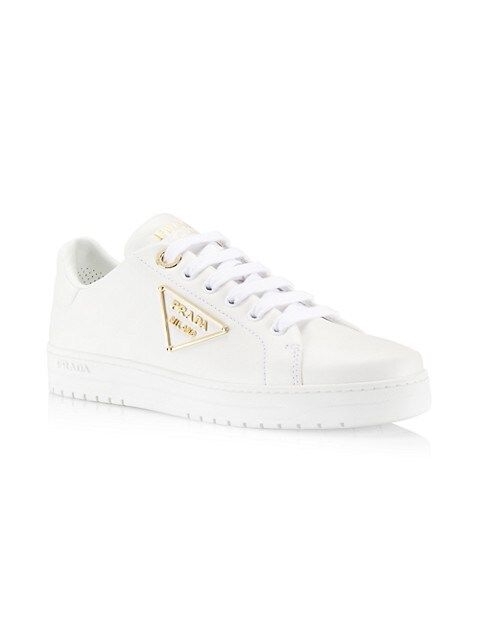 Gold Logo Leather Low-Top Sneakers | Saks Fifth Avenue