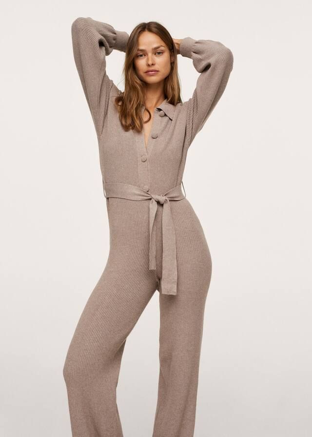 Knitted long jumpsuit | MANGO (US)