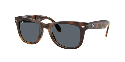 Ray-Ban RB4105 Folding Wayfarer Sunglasses, Havana/Blue, 50 mm | Amazon (US)