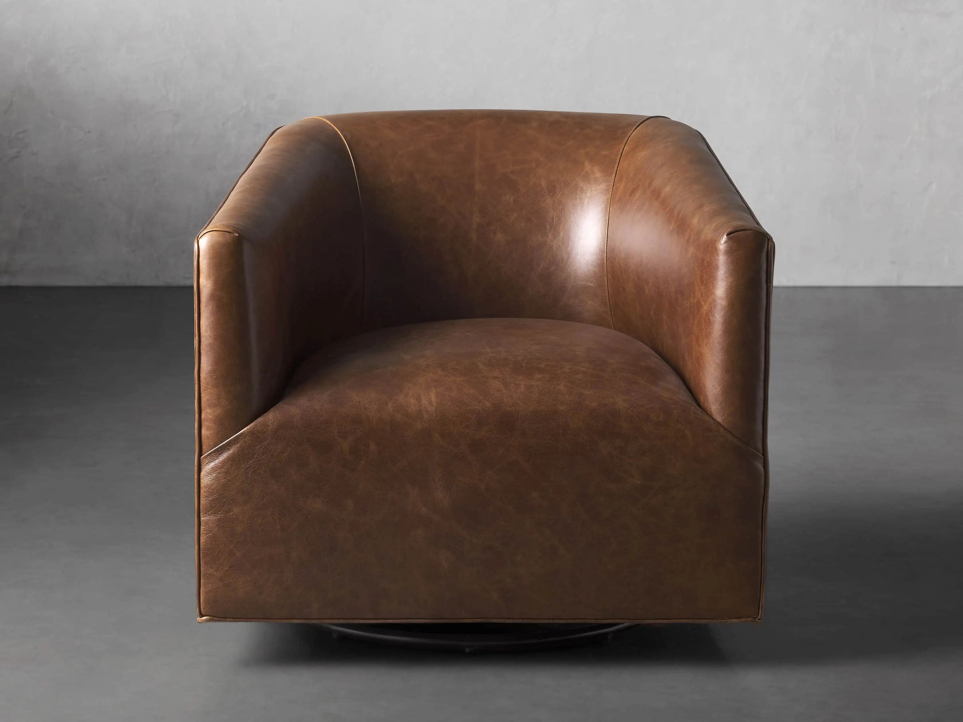 Ellison Leather Swivel Chair | Arhaus