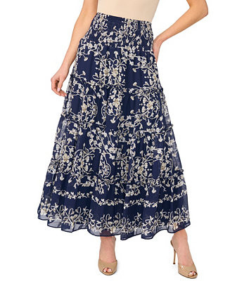 Women's Tiered Smock Waist Maxi Skirt | Macy's