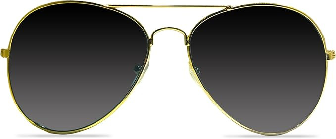 Big Mo's Toys Gold Dark Aviator Sunglasses Shades – 70’s Style Adult Aviators Costume Glasses... | Amazon (US)
