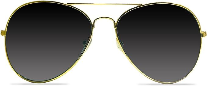 Big Mo's Toys Gold Dark Aviator Sunglasses Shades – 70’s Style Adult Aviators Costume Glasses... | Amazon (US)
