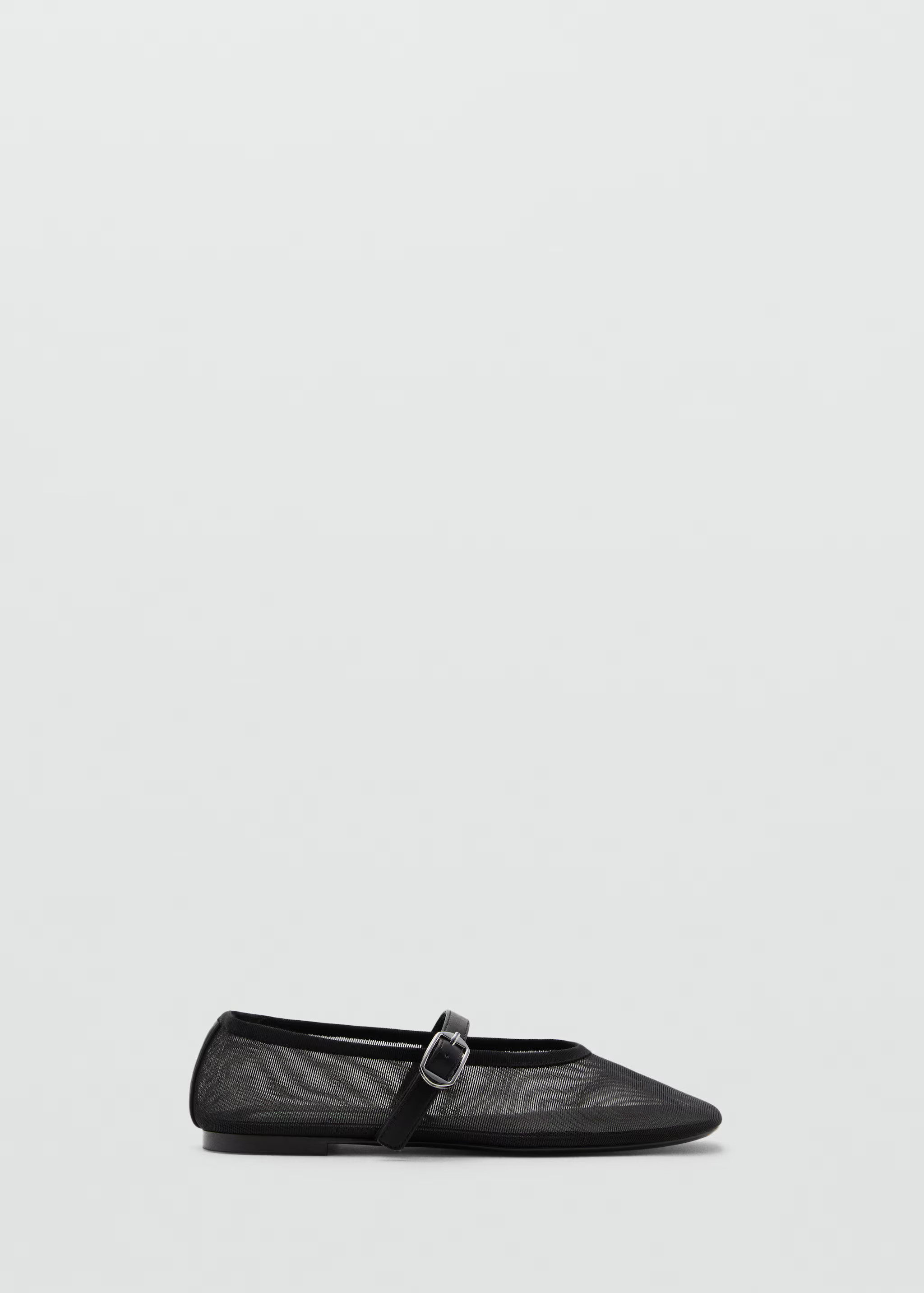 Mesh ballerinas with buckle strap | MANGO (US)