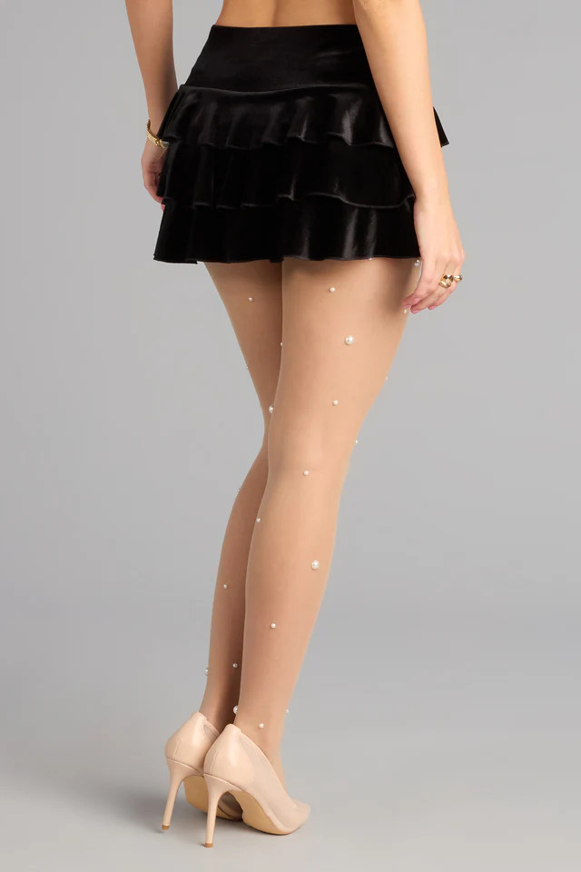 Flirty Flounce Velvet Ruffle Mini Skort | Windsor Stores