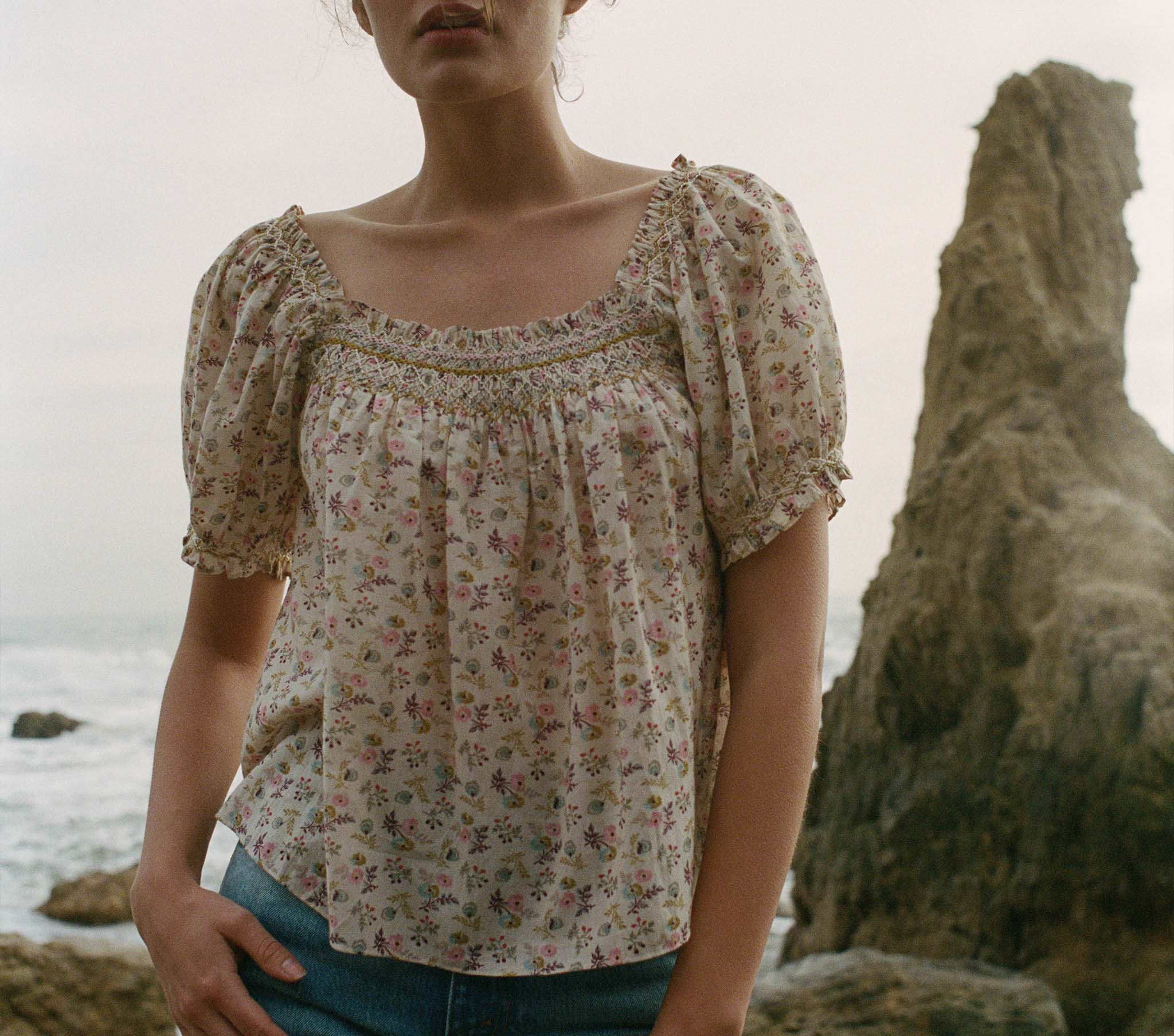 Portia Top - Feathered Floral | DÔEN | DOEN