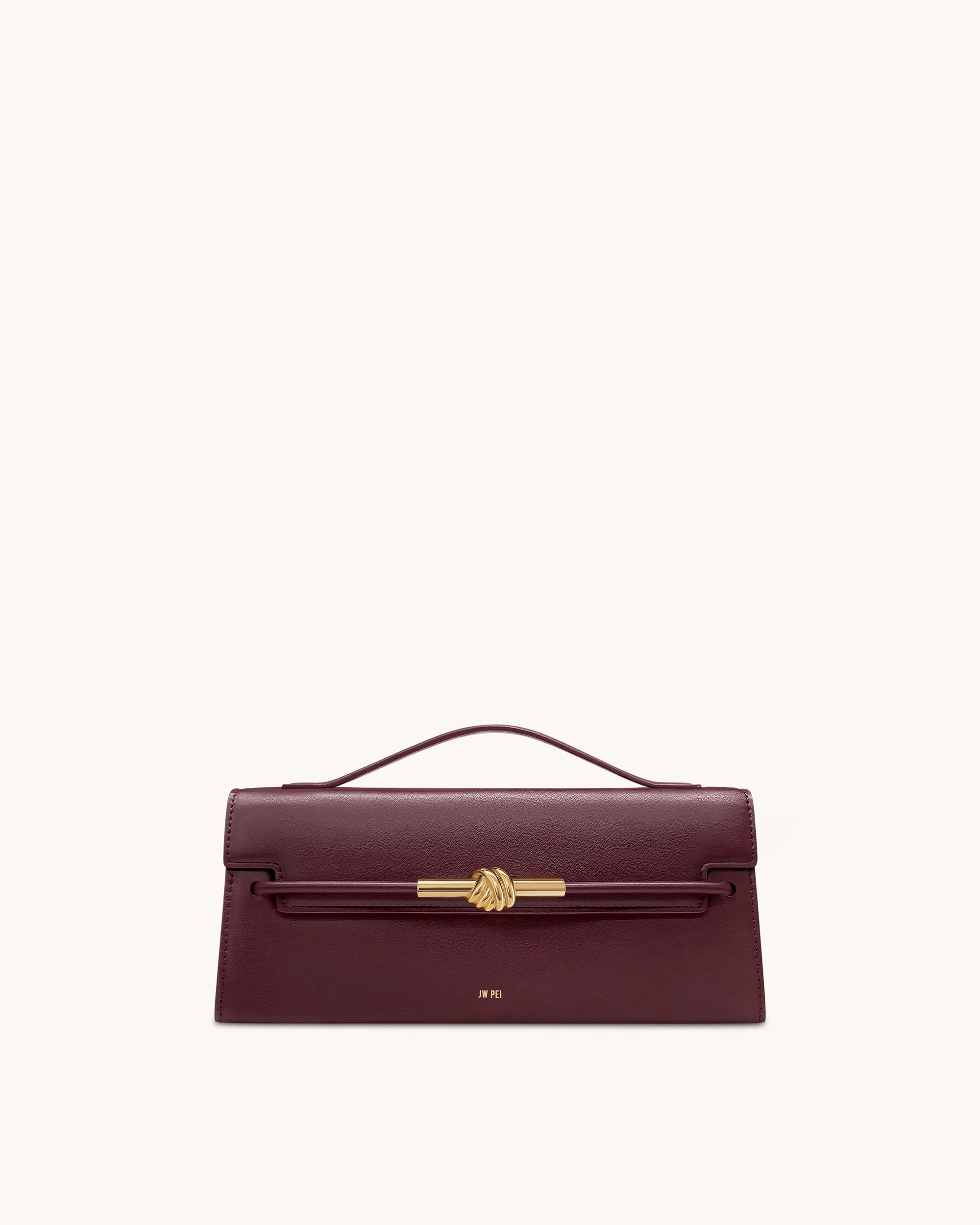 Lena Metal Rope Knot Top Handle Bag - Deep Claret | JW PEI US