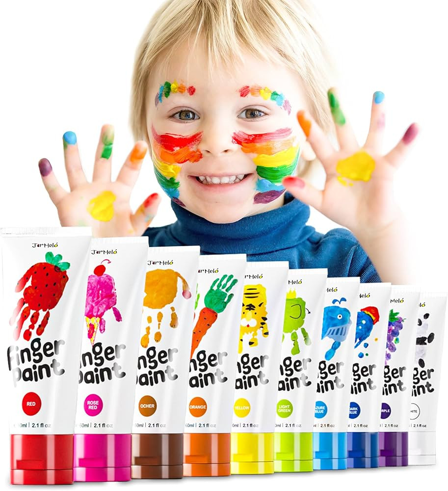 Jar Melo Safe Finger Paints for Toddlers, Non Toxic Finger Painting Set Washable, Art Painting Su... | Amazon (US)