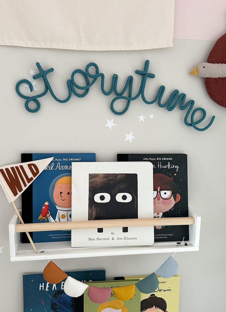 Storytime Knitted Wire Word Sign. Kids Who Love to Read Books. Story Time Wall Sign, for Book Cor... | Etsy (US)