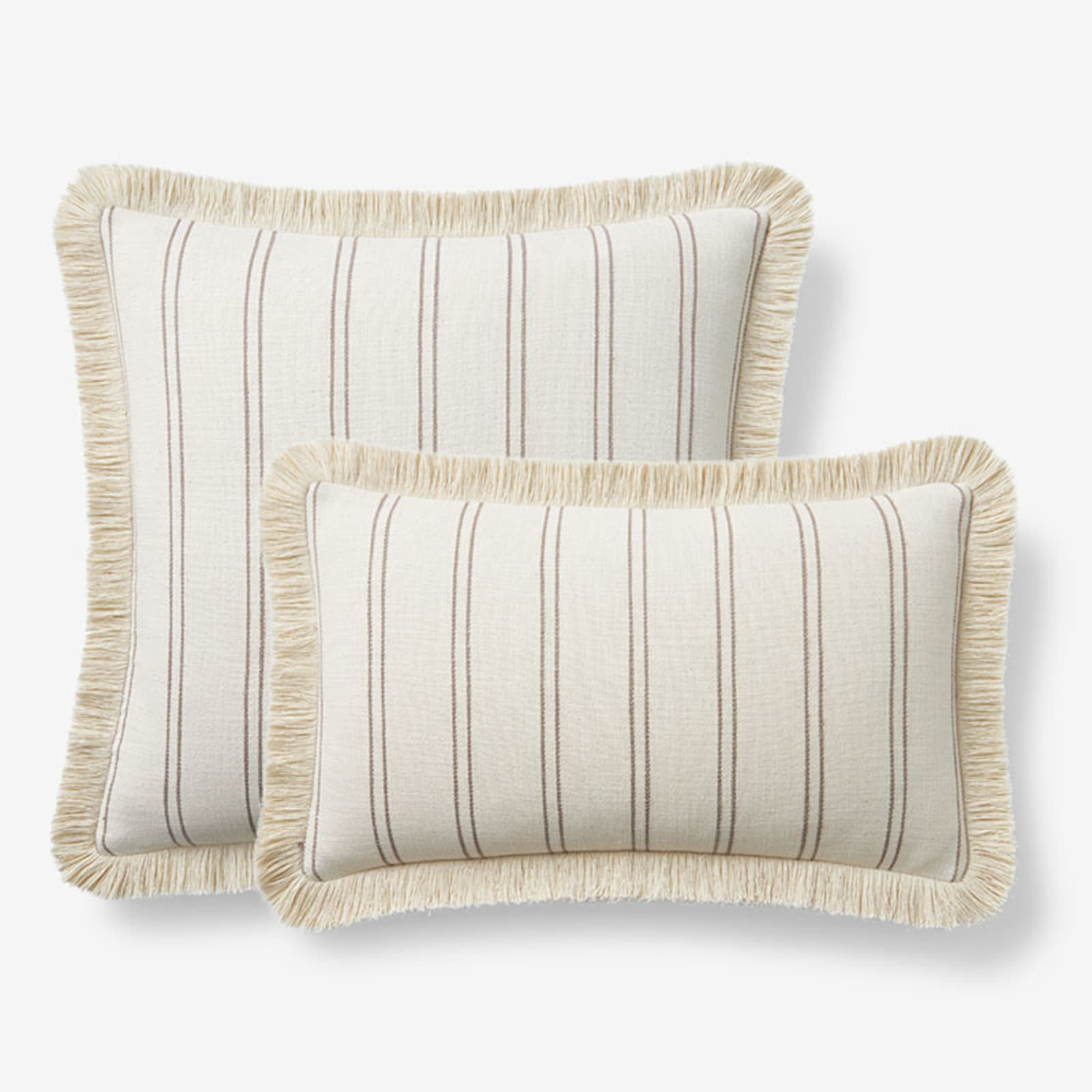Yarn-Dyed Stripe Decorative Pillow Cover - Taupe | The Company Store
