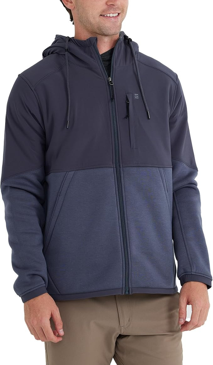 Free Fly Men's Bamboo Sherpa-Lined Elements Jacket, Hoodie, Pockets, Water Resistant Panels, Fall... | Amazon (US)