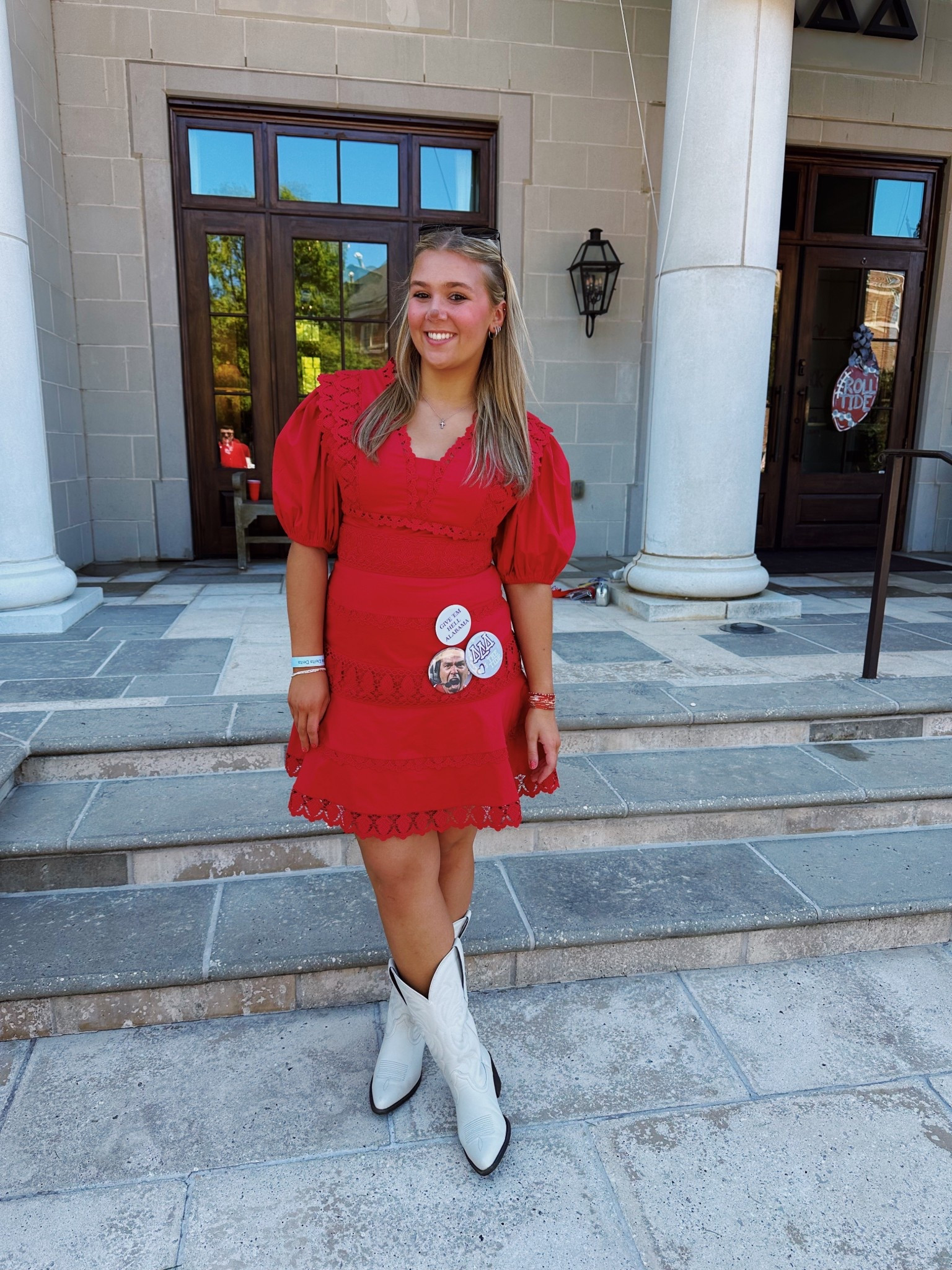 Alabama vs. Vanderbilt Gameday OOTD! Roll Tide!!! ❤️🤍🐘

#LTKStyleTip #LTKBeauty #LTKSeasonal
