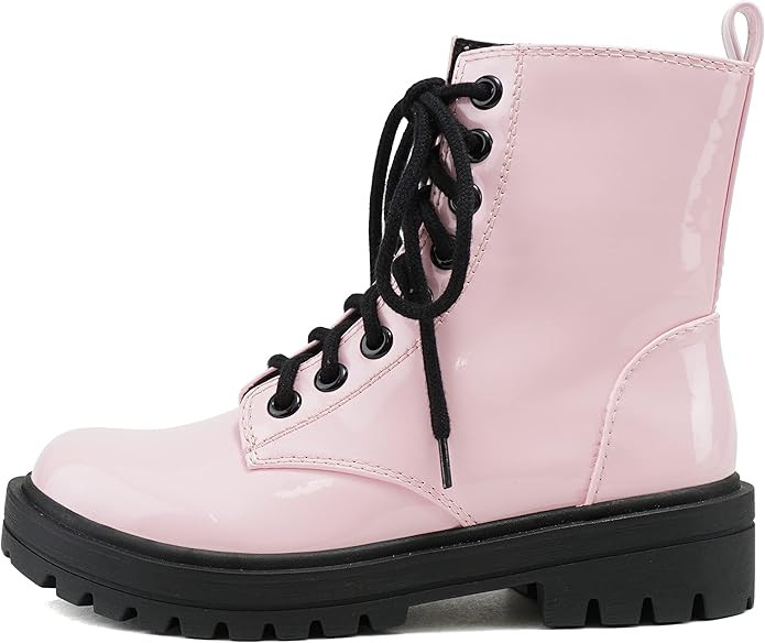 Soda FIRM - Lug Sole Combat Ankle Bootie Lace up w/Side Zipper | Amazon (US)