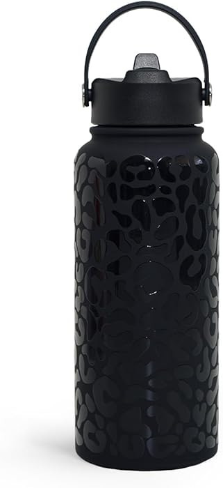 SANDJEST Leopard Water Bottle 32oz Stainless Steel Double Wall Vacuum Insulated with Lid, Leopard... | Amazon (US)