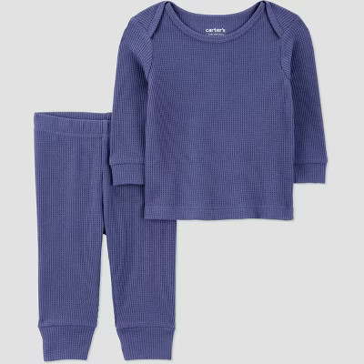 Carter's Just One You® Baby Boys' Thermal Sweatshirt and Jogger Pants Set - Navy Blue 18M | Target