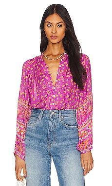 SPELL Madame Peacock Blouse in Boysenberry from Revolve.com | Revolve Clothing (Global)