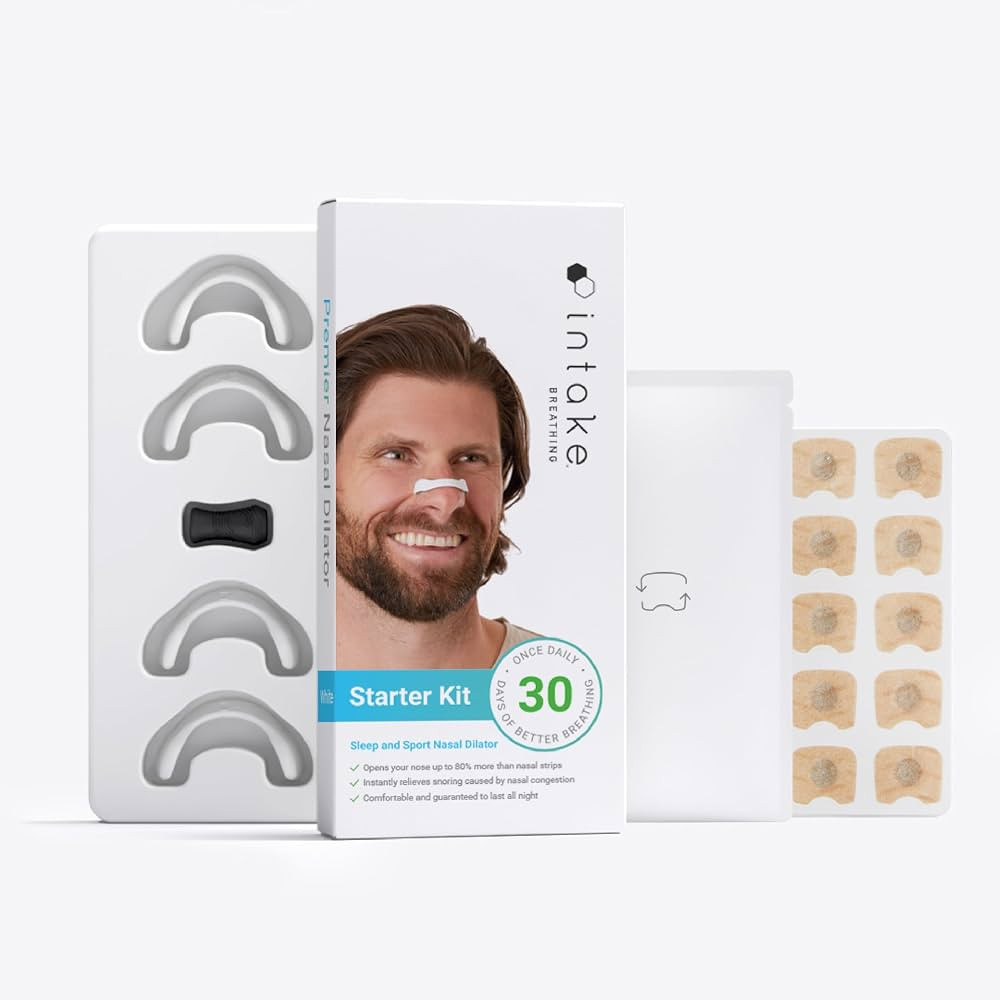 Intake Breathing Nasal Strip Starter Kit (30 Count, White) - Boost Oxygen Intake, Reduce Snoring,... | Amazon (US)