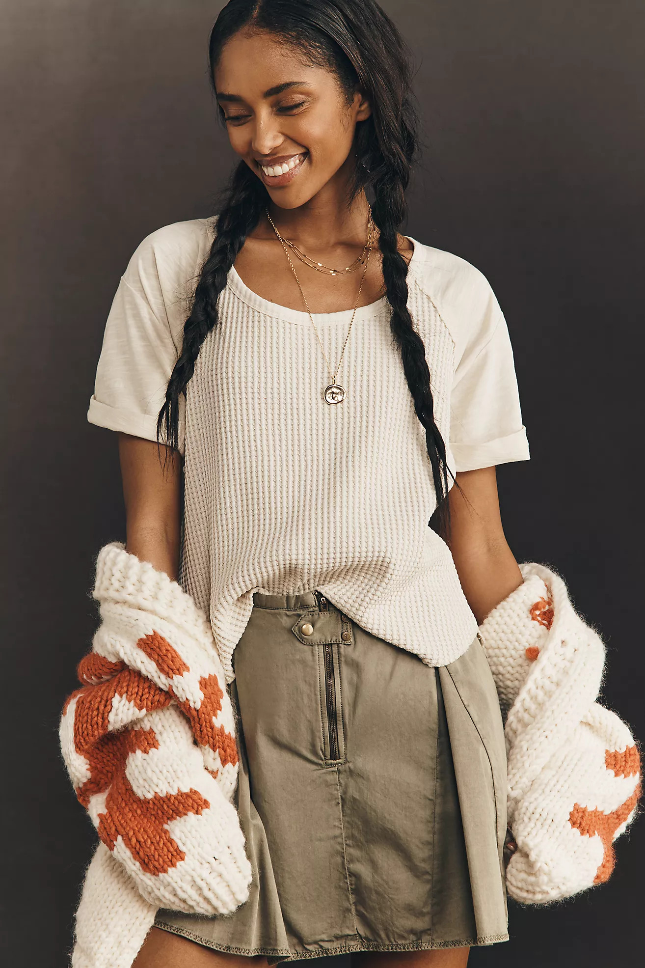 Pilcro Waffle Raglan Tee | Anthropologie (US)