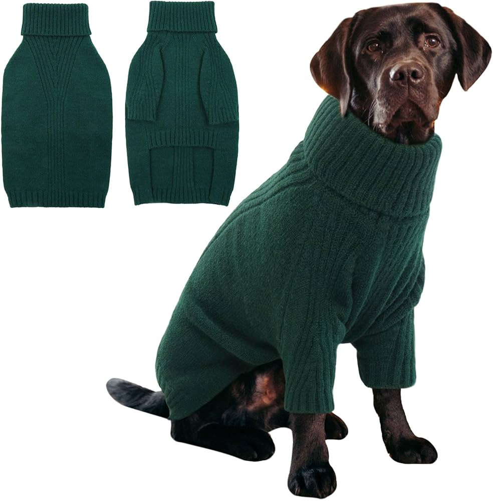 IECOii XXL Dog Sweater,Knit Big Dog Sweater Christmas,Pet Turtleneck Doggy Sweatshirt for Extra L... | Amazon (US)