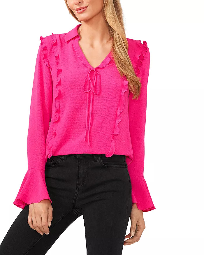 Ruffled Tie Neck Blouse | Bloomingdale's (US)