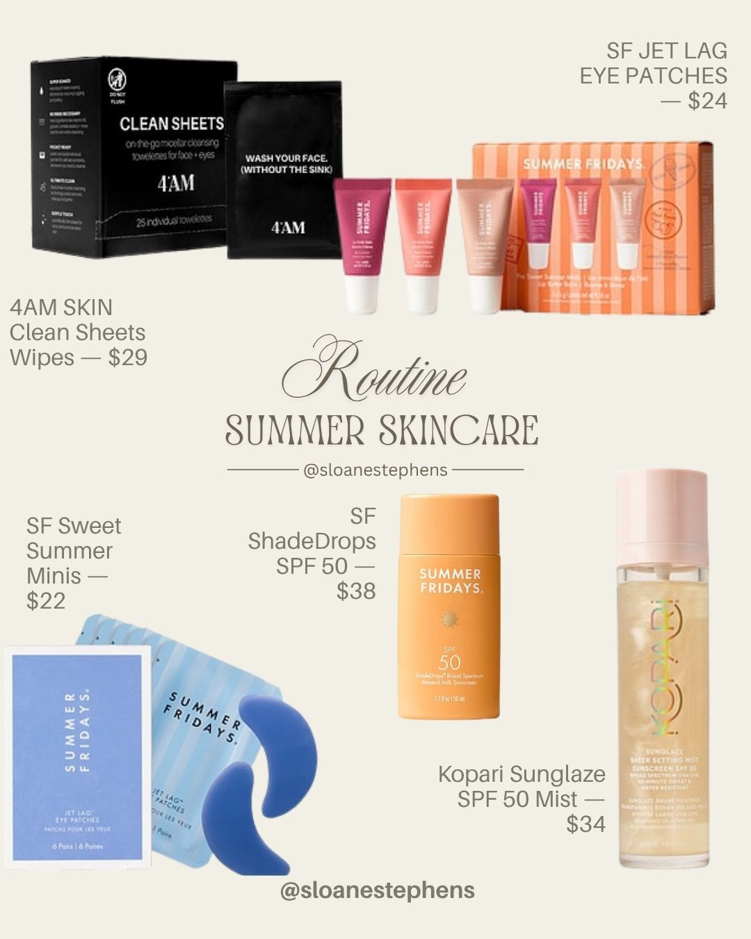summer skin deserves the best ☀️ @sloanestephens shares her go-to summer skincare routine — SPF, on-the-go cleansing wipes, eye patches & more. all linked on LTK! ✨ #SummerSkincare #SkincareRoutine #SummerFridays #Kopari #SPF #LTKbeauty #SloaneStephens 

 #LTKBeauty