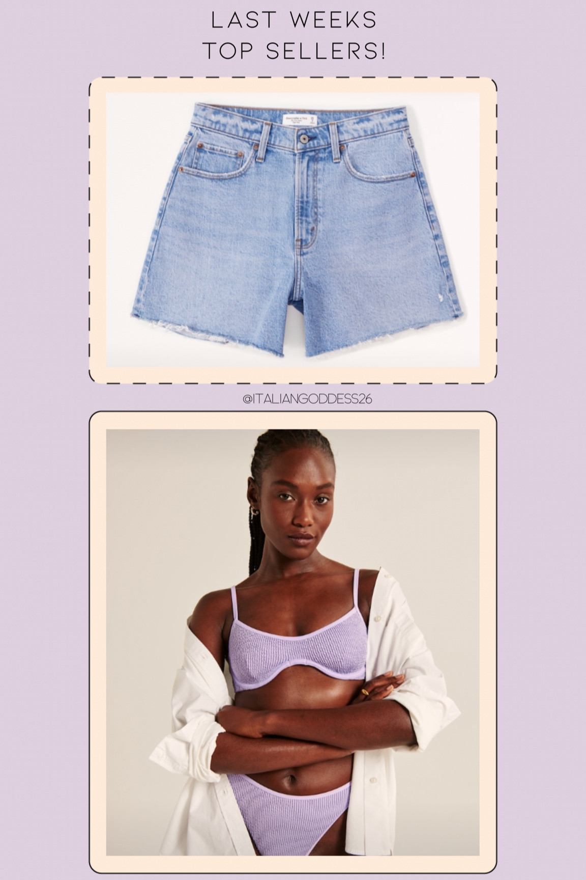 Last Weeks Top Sellers ~ 

• A&F Curve Love High Rise Dad Short 
• A&F Continuous Underwire Bikini Top 

#LTKSeasonal #LTKSale #LTKFind #LTKFestival #LTKU #LTKcurves #LTKsalealert #LTKstyletip #LTKtravel #LTKswim #LTKunder50 #LTKunder100 