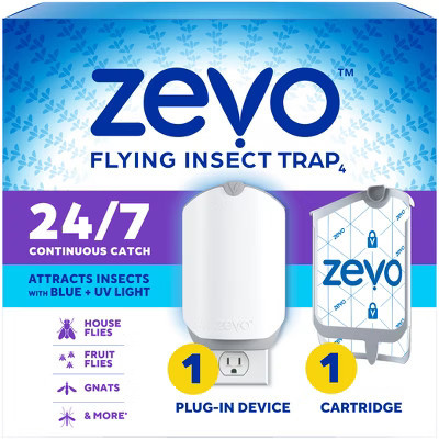 Zevo Flying Insect Indoor Light Fly Trap Starter Kit, Catches House Flies, Fruit Flies, Gnats, & More - 1 Trap + 1 Refill | Target