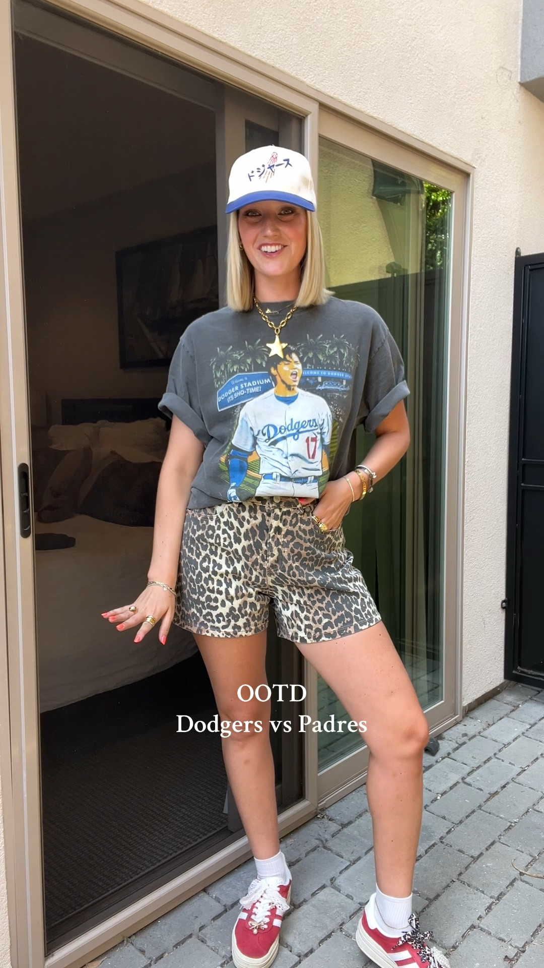 DODGERS GAME OUTFIT INSPO! If you can’t tell I love mixing patterns 🤭 Shohei Ohtani shirt is from game changers and leopard shorts are from tjmaxx - linked similar options below!

#LTKFindsUnder50 #LTKStyleTip #LTKActive