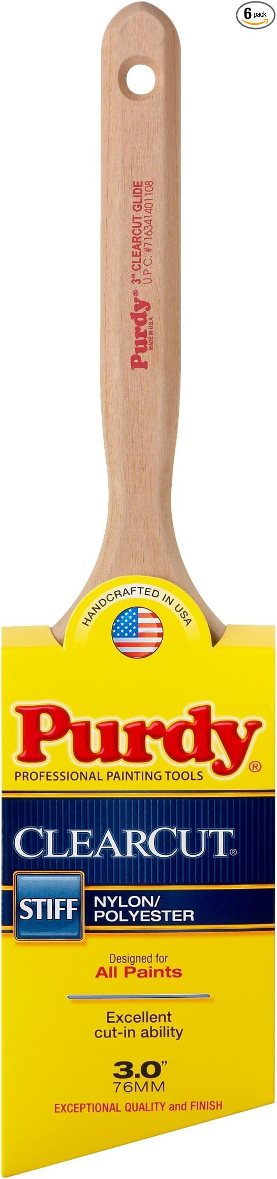 Purdy 144152130 Clearcut Angular Trim Glide Brush, 3-Inch, 6-Pack | Amazon (US)