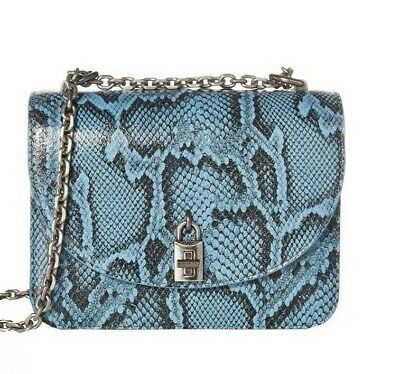 REBECCA MINKOFF LOVE TOO BLUE PYTHON SHOULDER/CROSSBODY CHAIN,FLAP TURNLOCK | eBay AU