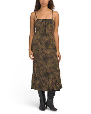 Leopard Print Spaghetti Strap Front Tie Maxi Dress | Casual Dresses  | Marshalls | Marshalls