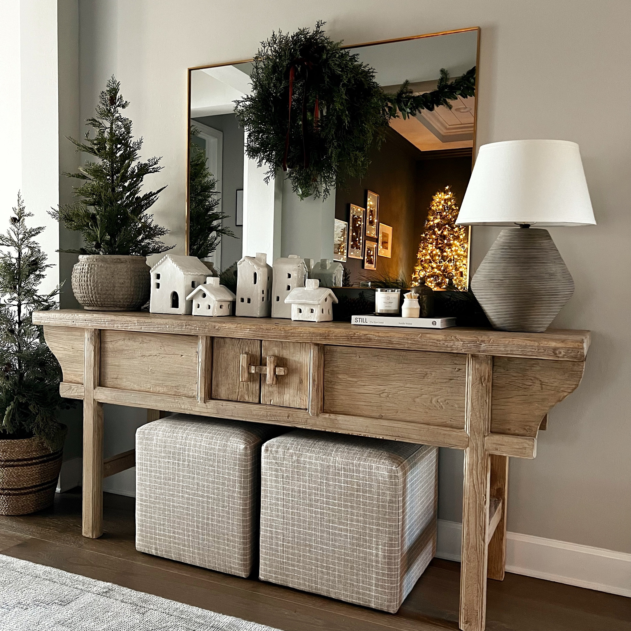 Decking the halls! Loving these handmade ceramic houses! So cute! 