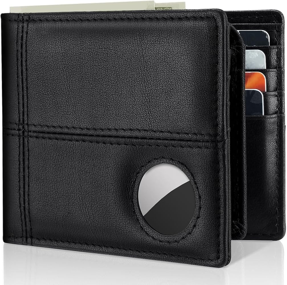 Mens Wallet With AirTag Holder, Bifold Leather RFID Blocking 1-2 ID Windows 12-13 Card Holders, G... | Amazon (US)