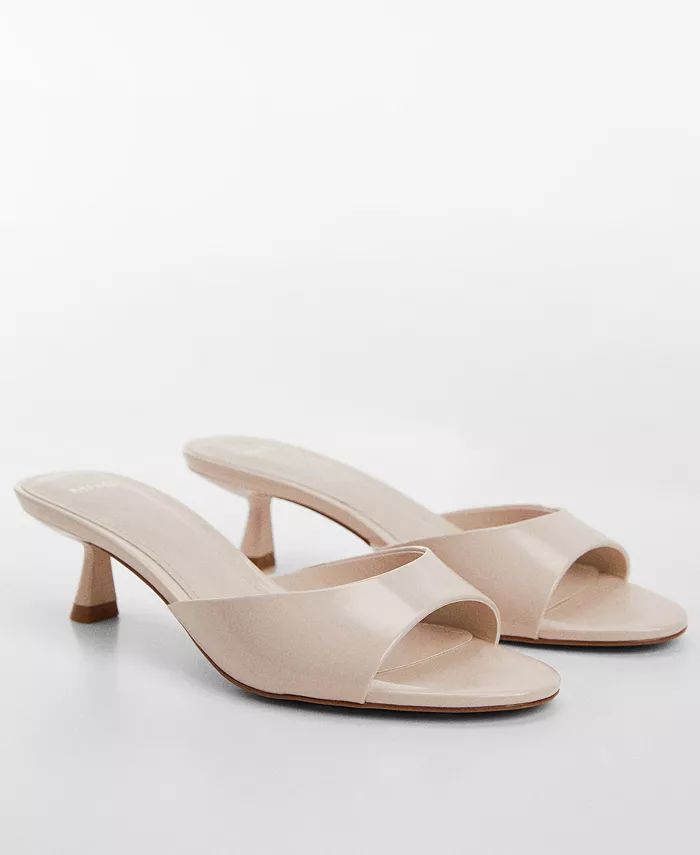MANGO Women's Patent Leather Effect Heeled Sandals - Macy's | Macy's