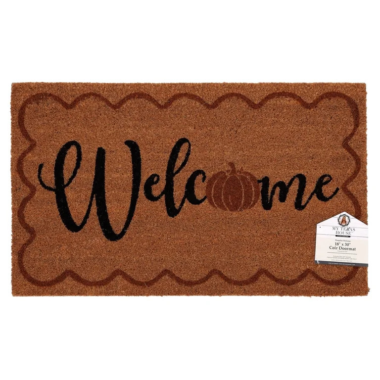 My Texas House Multicolor Welcome Pumpkin Outdoor Coir Doormat, 18" x 30" | Walmart (US)