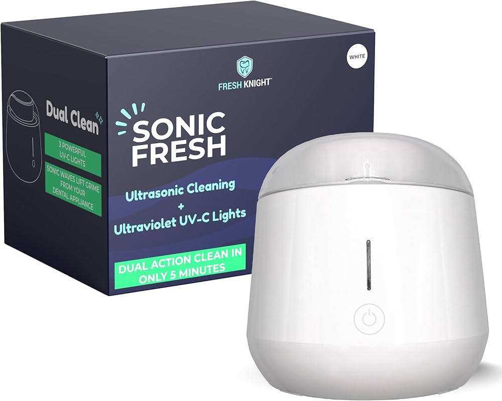 Ultrasonic Retainer Cleaner, UVC Retainer Cleaner Machine - Cleans Dentures, Aligners, Mouth Guar... | Amazon (US)