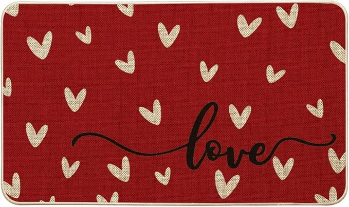 Artoid Mode Red Love Valentine's Day Welcome Decorative Doormat, Seasonal Anniversary Wedding Low... | Amazon (US)