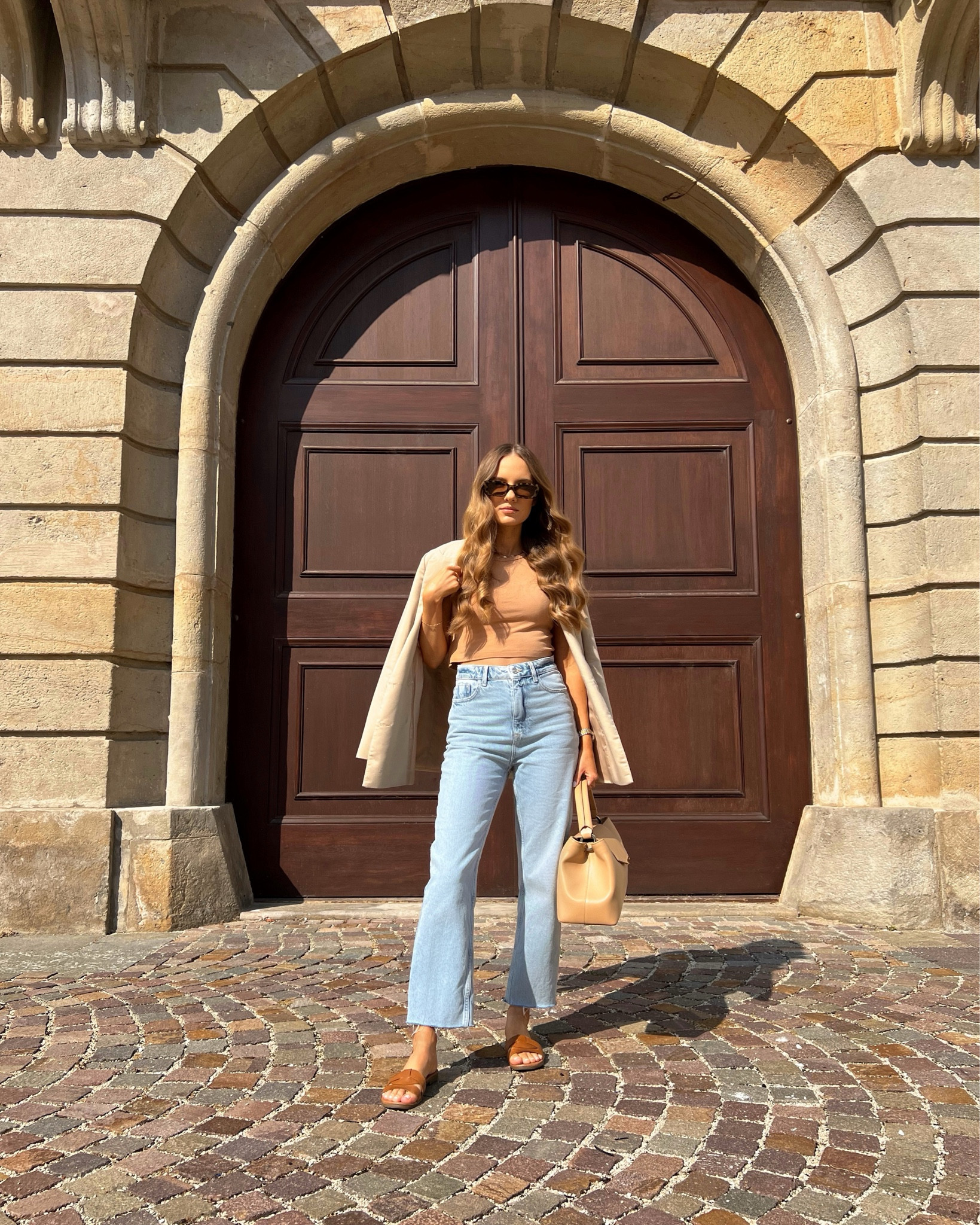 minimal neutral outfit with blue straight leg jeans, beige blazer and tan accessories ✨

#LTKstyletip #LTKeurope