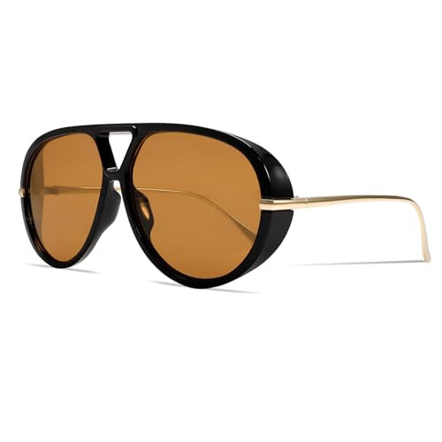 GUVIVI Retro Gold Aviator Sunglasses for Women Men, 2026 Metal Oversized 70s Aviators Black Sun G... | Amazon (US)