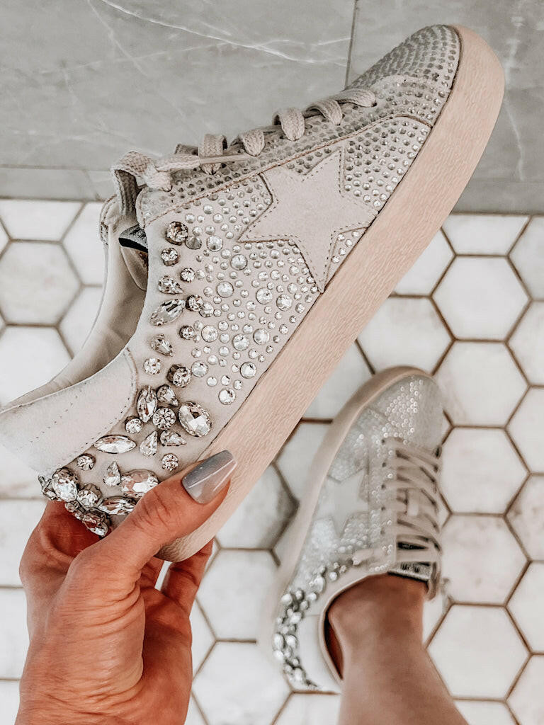 Rhinestone Star Sneakers with Cushioned Sole and Bling | Krush Kandy