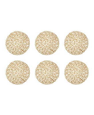 Woven Paper Round Placemat, Set of 6 | Macy's