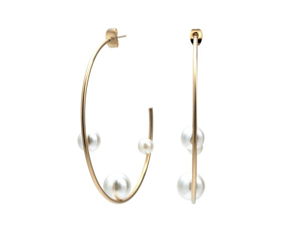 Pearl Inset Hoops | Accessory Concierge