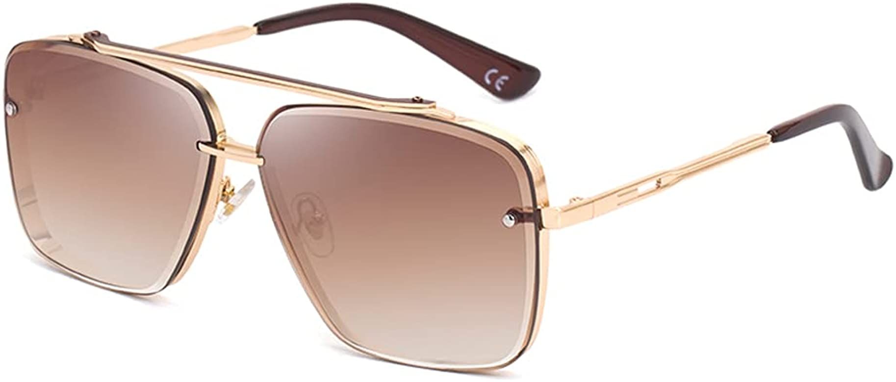 Square Aviator Sunglasses for Men and Women Fashion Metal Vintage Gradient Shades Sunglasses UV40... | Amazon (US)