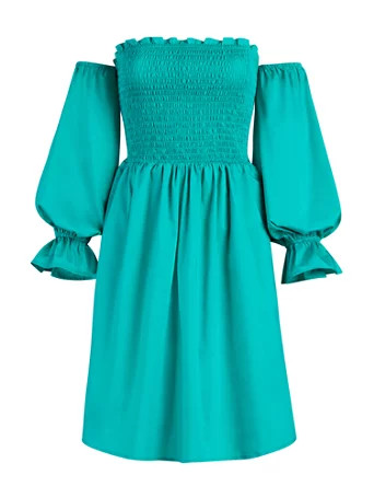 smocked off-the-shoulder dress | New York & Company