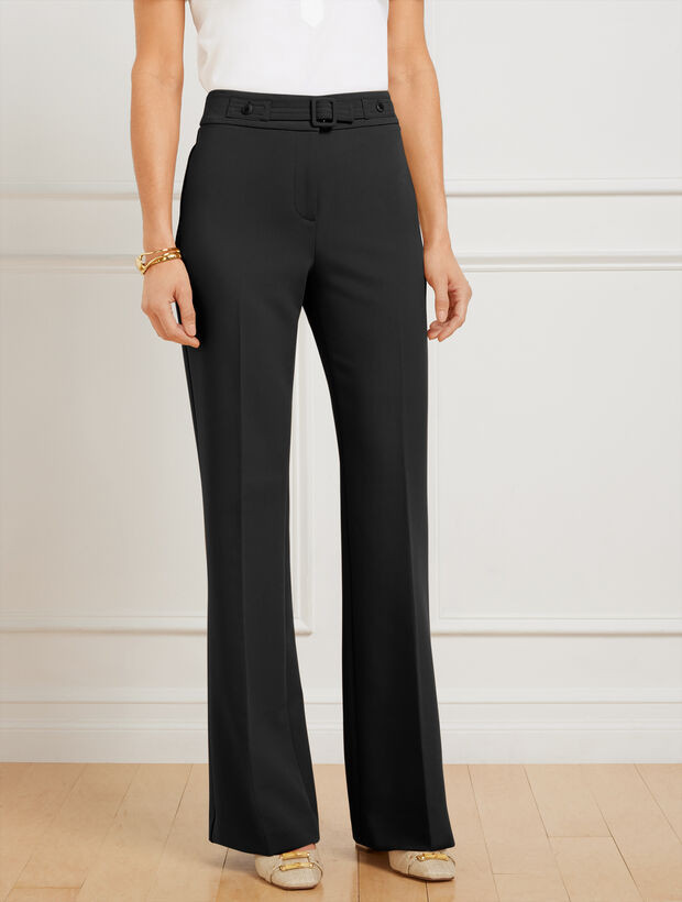 Flare Leg Belted Twill Pants | Talbots
